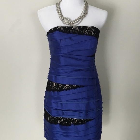 bebe Dresses & Skirts - Bebe strapless dress blue/black